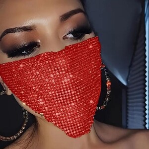قناع راينستون شرقي للنساء مع مجوهرات العملات – للحفلات والرقص الشرقي