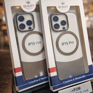 كفر ماغسيف شفاف بحافة ملونة – MagSafe Clear Case IP15 Pro