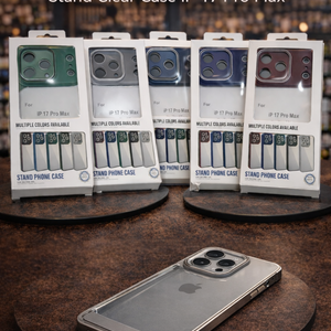 كفر ستاند شفاف بحافة ملونة – Stand Clear Case iP 17 Pro Max