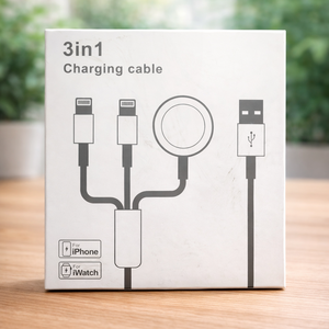 وصلة شحن 3×1 USB للآيفون وساعة Apple Watch 3 in 1 USB Charging Cable for iPhone & Apple Watch