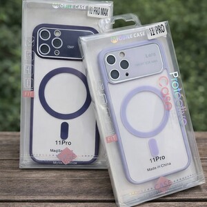 كفر ماجسيف الشفاف بإطار لافندر – حماية وأناقة لهاتف iPhone 11 Pro