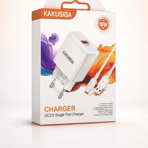 شاحن سريع 18W + كيبل آيفون (USB إلى Lightning) – KAKUSIGA