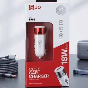 شاحن سيارة J-O الذكي بقوة 18 واط (موديل SR55) - تقنية QC 3.0
