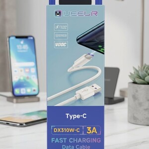 كابل شحن ونقل بيانات سريع UEELR DX310W-C (أبيض)