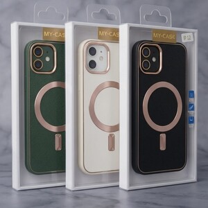 كفر "ماي كيس" المخملي الفاخر - إصدار MagSafe الذهبي ip12