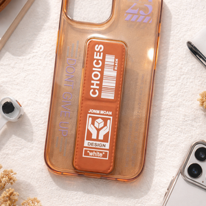 كفر iPhone 15 بتصميم شفاف فاخر مع حامل مدمج (CHOICES Edition)