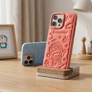 كفر "دورايمون" الفاخر لجهاز iPhone 14 Pro Max (6.7 inch) - إصدار الجلد المطرز