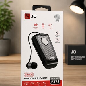BT55 Retractable Bluetooth Headset سماعة بلوتوث قابلة للسحب مع مشبك تثبيت